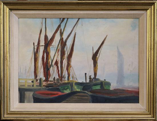 Paul Fordyce Maitland (1863-1909) Barges of Limehouse Reach 9.25 x 12.25in.